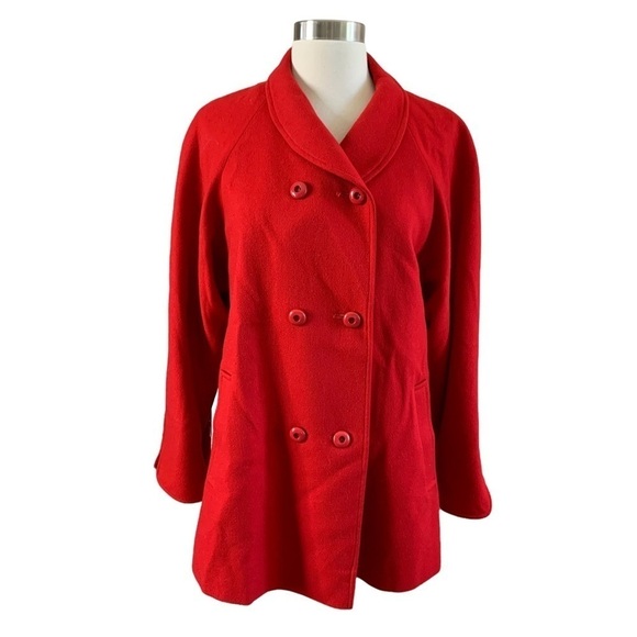 Vintage L.C. Mae California Red 100% Wool Swing Coat Made In The USA - Picture 8 of 8